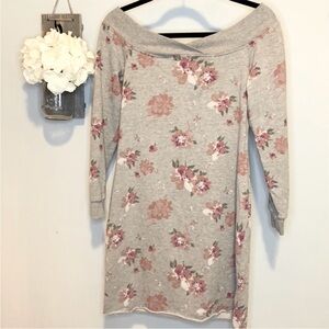 NWOT Floral Off The Shoulder Sweatshirt Dress
